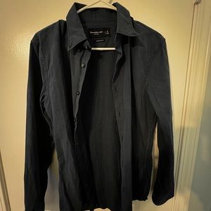 Abercrombie and Finch Button up Navy blue shirt